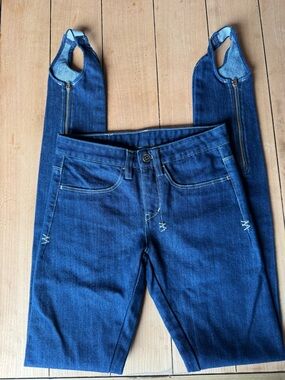 Ksubi Dark Indigo Zip-Strap Skinny Jeans